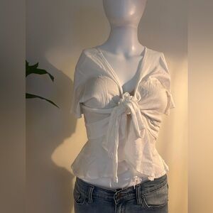 free people tie front top
